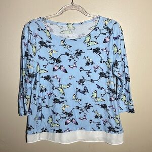 Talbots Lightweight Blue Butterfly‎ Sweater | Medium